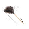 Duster, Handmade Washable Non-electrostatic Ostrich Feather Duster with Wooden Handle Household for Housewife view 3