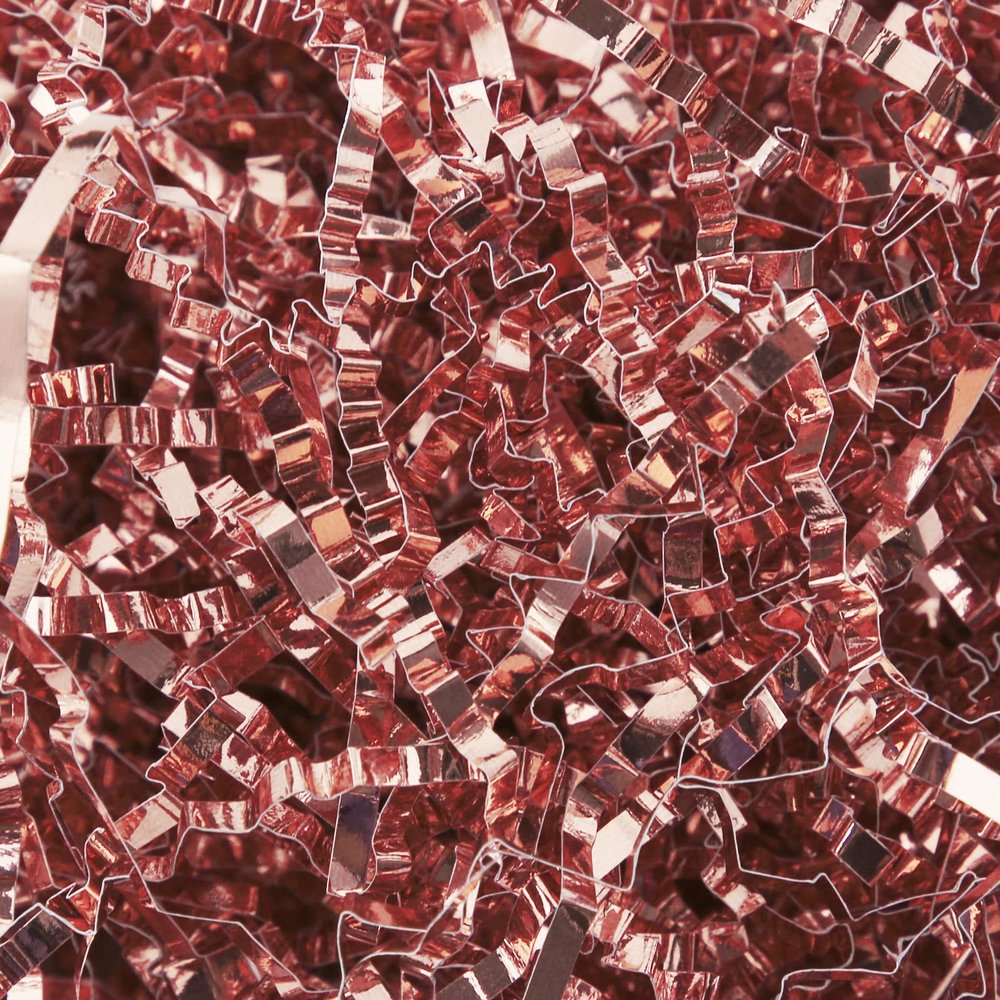 ROSEGLD 16oz (1 LB) Crinkle Cut Paper Shred Filler Rose Gold Metallic for Packing and Filling Gift Baskets, Crinkle Paper for Gift Wrapping
