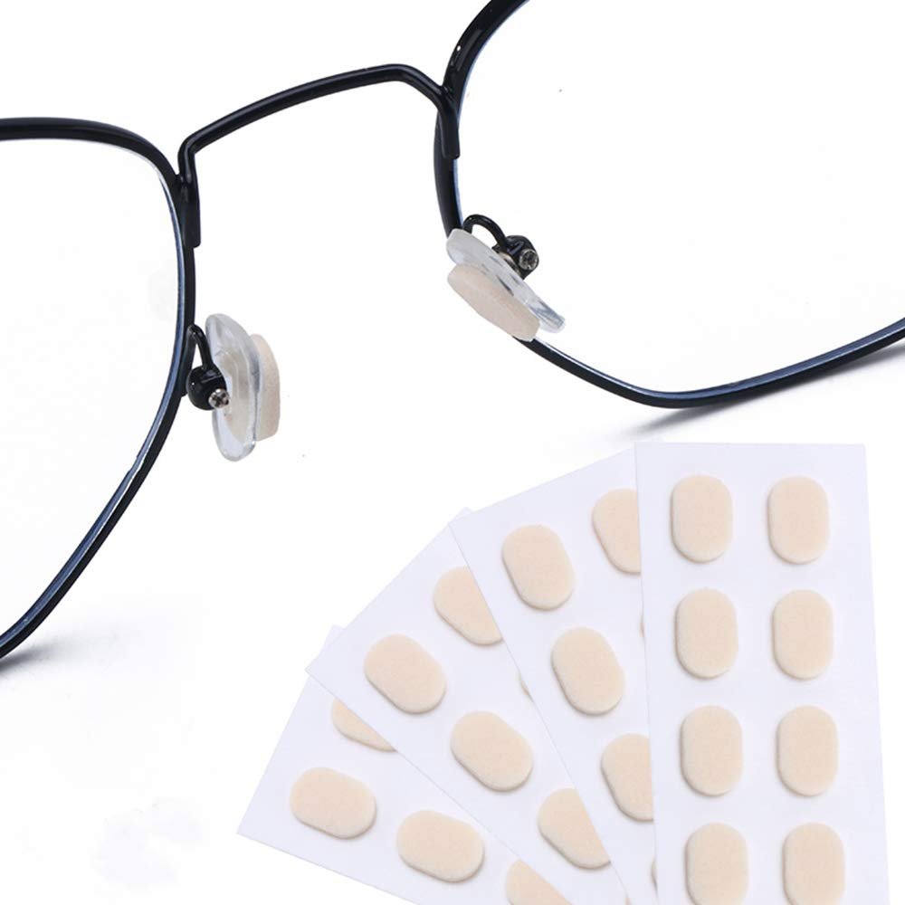 100 Pair Acetate Nose pad high Viscosity EVA Material Soft Non-Clip for Adult and Child Eyewear Accessories by dhoptical (Skin Color, Thickness 1.0 MM)