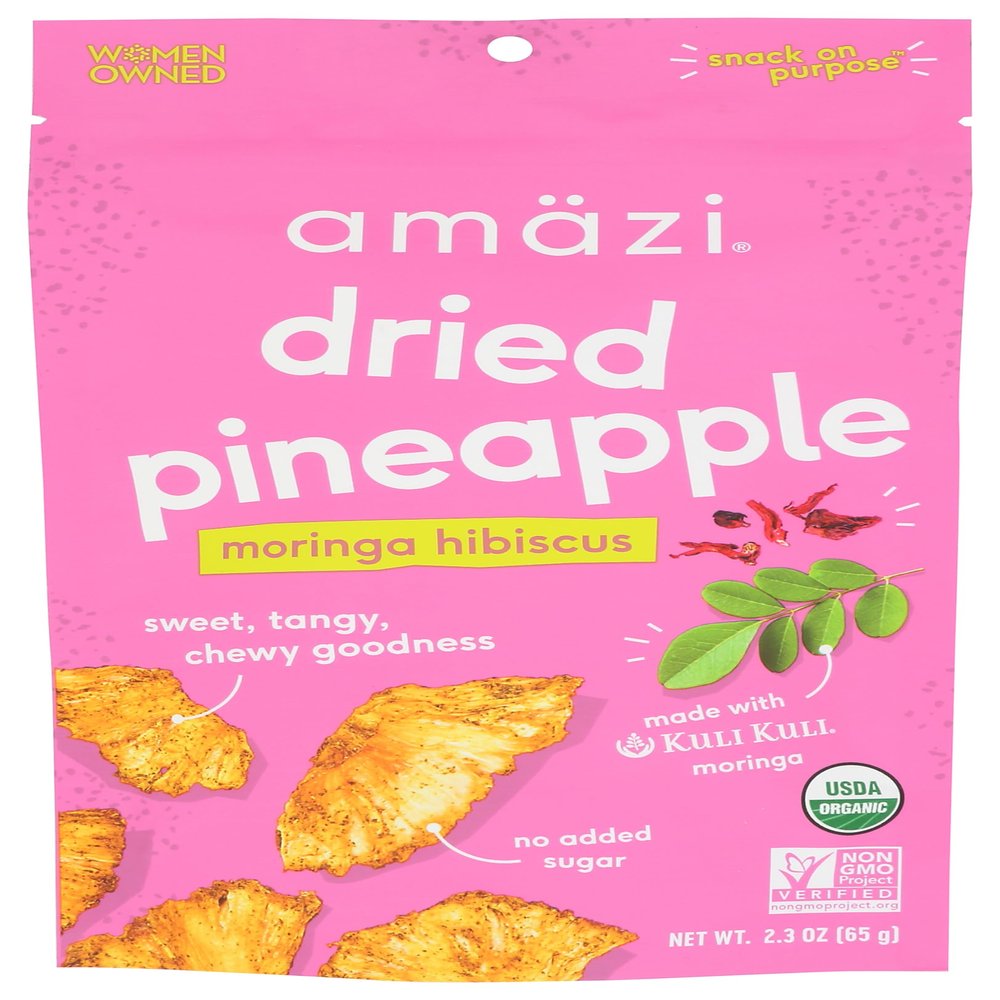 Amazi, Dried Fruit Pineapple Moringa Hibiscus Organic, 2.3 Ounce