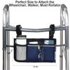 Wheelchair Side Bag, Armrest Storage Pouch with Cup Holder and Reflective Strip for Wheelchairs, Walkers or Rollators (Blue) view 2