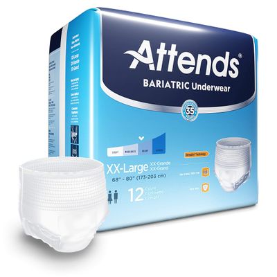 48 Pack - AU50 - Attends Bariatric Protective Underwear, 2X-Large