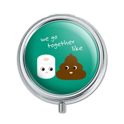 Toilet Paper and Poop We Go Together Like Funny Friends Pill Case Trinket Gift Box