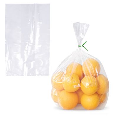 APQ Clear Gusseted Poly Bags, 10 x 8 x 20 Inches. Pack of 1000 Waterproof Side Gusseted Plastic Bags with Open Top. 2 Mil Thick Flat Bottom Clear Bag for Packaging Popcorn, Cookies, Bread