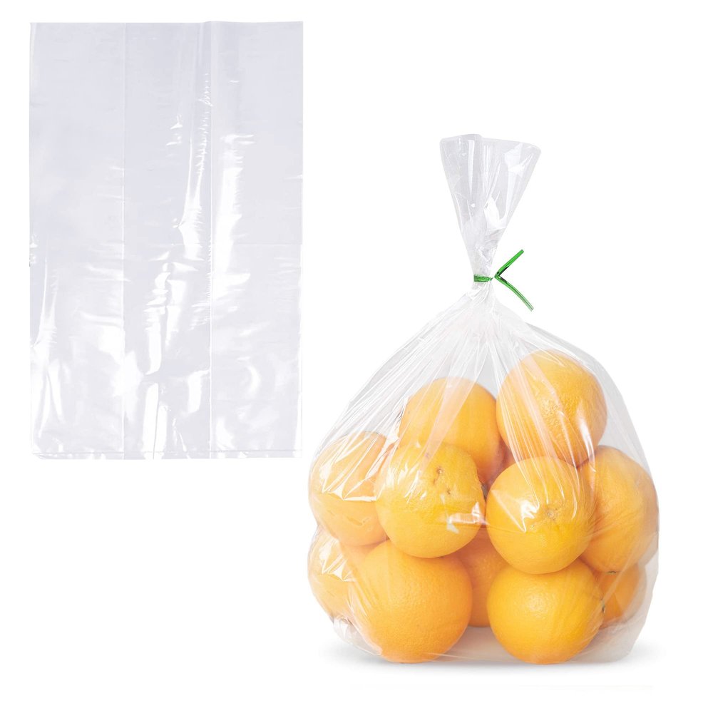 APQ Clear Gusseted Poly Bags, 10 x 8 x 20 Inches. Pack of 1000 Waterproof Side Gusseted Plastic Bags with Open Top. 2 Mil Thick Flat Bottom Clear Bag for Packaging Popcorn, Cookies, Bread