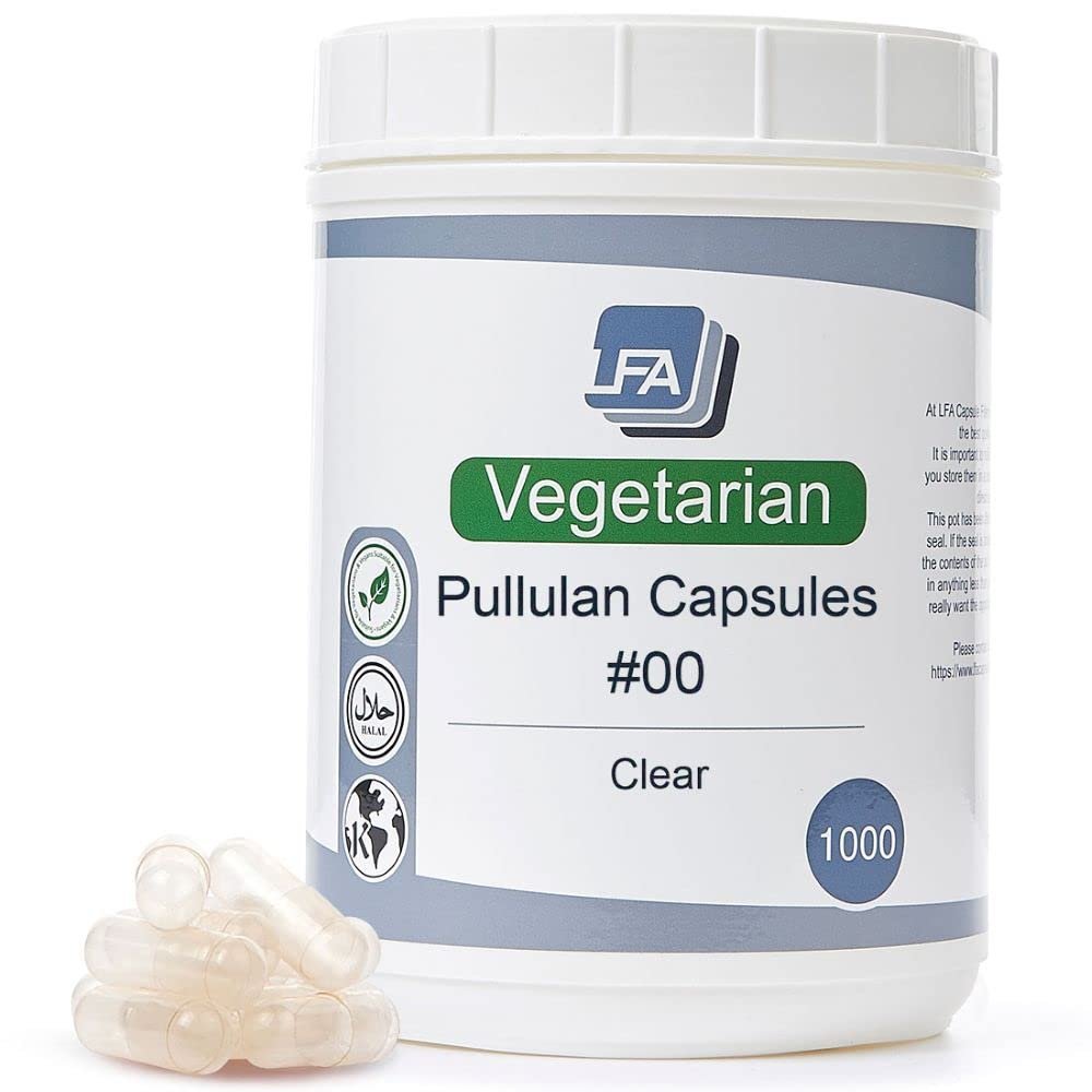 Empty 00 Capsules - Vegan Pullulan - 1000 Count Vegetarian Capsules Empty - Joined Fillable 00 Vegetable Pill Capsules - Veggie Caps for Capsule Filling Machine - Halal Kosher Tapioca