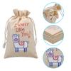 JOYIN 28 Pcs Valentine Drawstrings Canvas Bags with 3 Pens, 4x5.75 Inch Drawstring Pouch Candy Gift Linen Pockets for Kids Party Favor, Classroom Exchange Prizes view 2