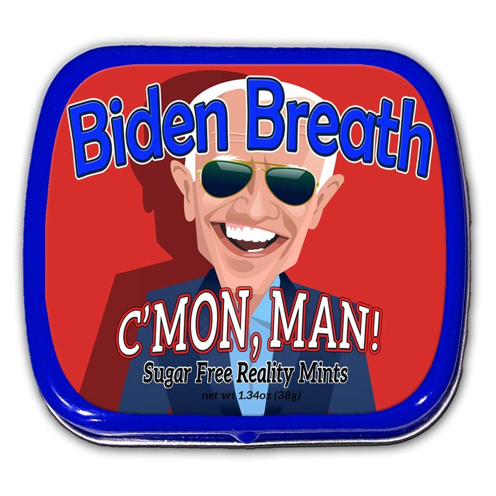 Biden Breath Mints - Novelty Candy for Friends, Political Humor, Wintergreen, Sugar-Free, 1 oz