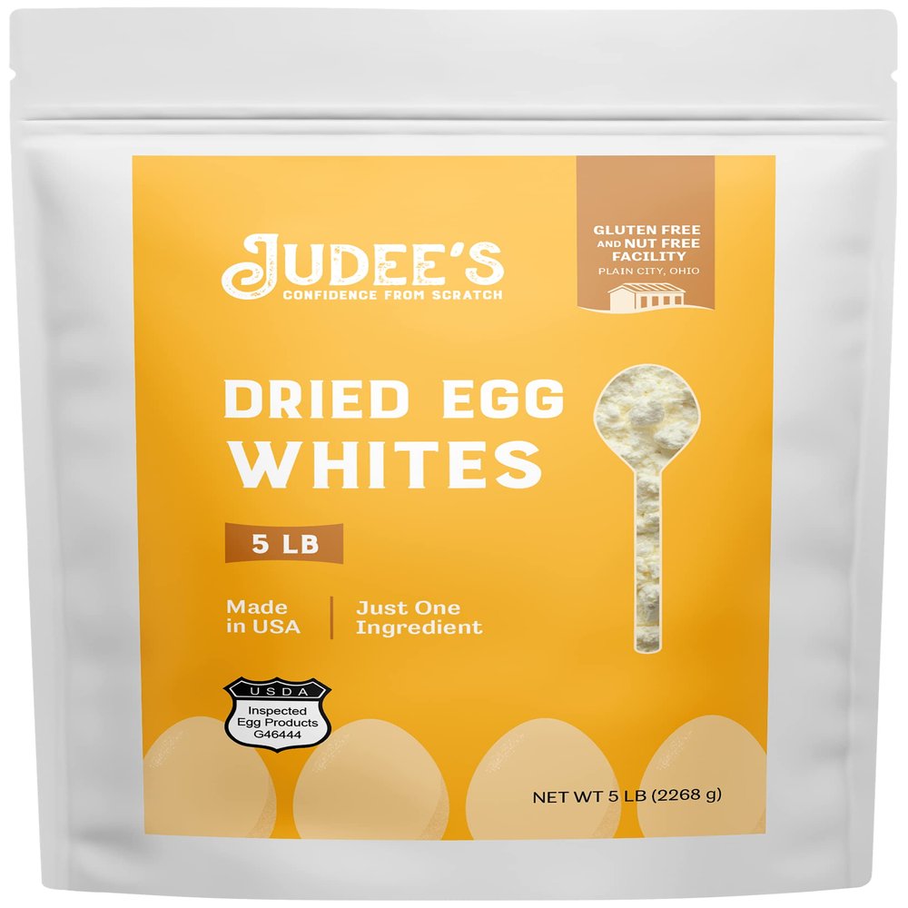 Judee's Gluten Free Dried Egg White Protein Powder - Pasteurized, USDA Certified, Non-GMO, Gluten-Free, Nut-Free - Egg Protein for Shakes & Fitness - 5 lb - Pack of 1