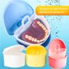 Denture Bath Box Cup, Complete Clean Care for Dentures, Clear Braces, Mouth Guard, Night Guard & Retainers,Traveling (Blue & Pink) view 4