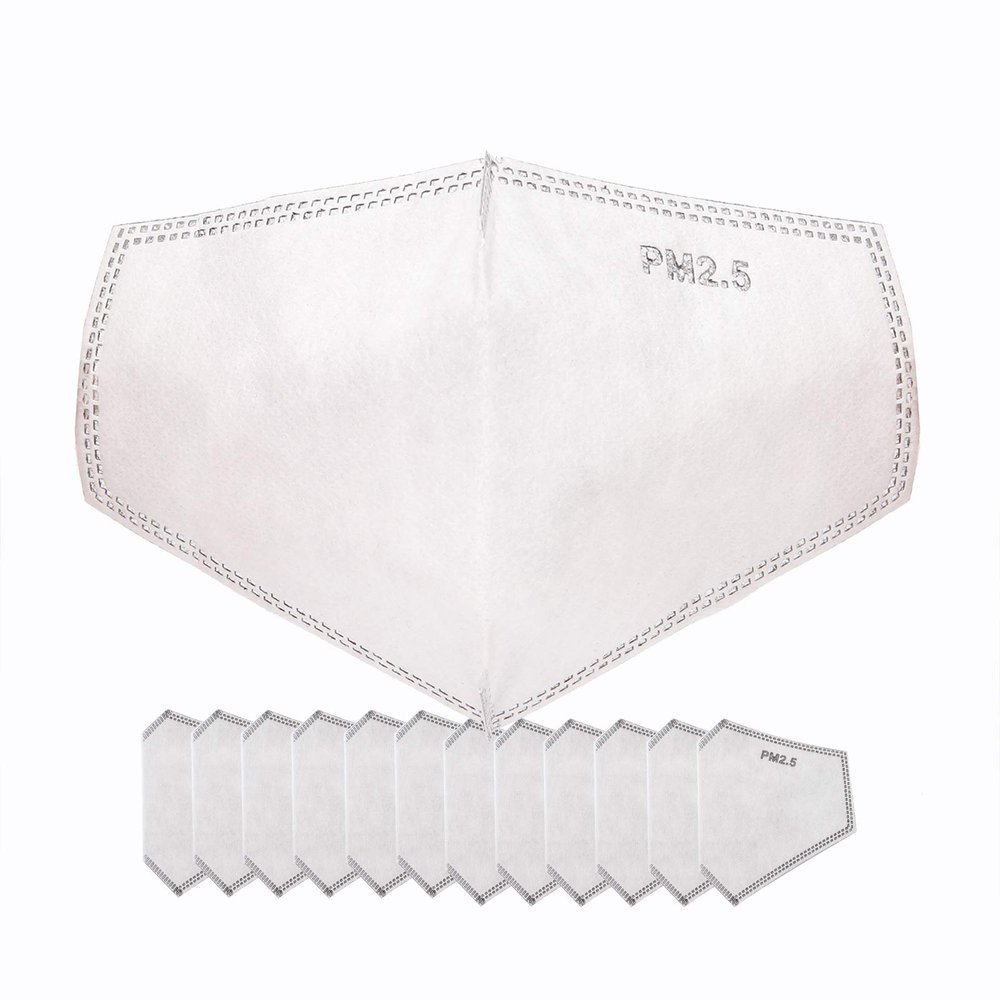 120PCS New Upgrade 3D PM2.5 Activated Carbon Filter Insert Adult Five Layers 3D Cutting PM 2.5 Filter Dustproof Air Pollution Replaceable Paper Larger Protection Area
