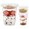 12 oz Clear Plastic Parfait Cups with Insert 3.25oz & Flat Lids No Hole - (20 Sets) Yogurt Fruit Parfait Cups for Kids, for Dips and Veggies, Take Away Breakfast and Snacks. No Leaking view 1