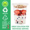 12 oz Clear Plastic Parfait Cups with Insert 3.25oz & Flat Lids No Hole - (20 Sets) Yogurt Fruit Parfait Cups for Kids, for Dips and Veggies, Take Away Breakfast and Snacks. No Leaking view 3