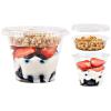 Aatriet 9 oz Clear Plastic Parfait Cups with Insert 3.25oz & Flat Lids No Hole - (50 Sets) Yogurt Fruit Parfait Cups for Kids, for Dips and Veggies, Take Away Breakfast and Snacks. No Leaking view 1