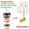 Aatriet 12 oz Clear Plastic Parfait Cups with Insert 3.25oz & Dome Lids No Hole - (20 Sets) Yogurt Fruit Parfait Cups, for Dips and Veggies, Take Away Breakfast and Snacks. No Leaking view 2