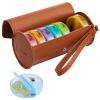 FGcase Weekly Pill Organizer 2 Times a Day Large 7 Day Rainbow Pill Box with Brown PU Leather Case Portable Travel Medication Container AM PM Pill Box for Vitamins, Fish Oils, Medicine, Supplements view 1