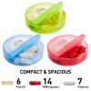 FGcase Weekly Pill Organizer 2 Times a Day Large 7 Day Rainbow Pill Box with Brown PU Leather Case Portable Travel Medication Container AM PM Pill Box for Vitamins, Fish Oils, Medicine, Supplements view 2