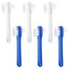 Patelai 6 Pack Denture Cleaning Brush Dual Head Portable Denture Toothbrush Hard Double Sided Multi-Layered Bristles False Teeth Toothbrush for Care Clean Clear Brace Mouth Guard(Blue White,Flat) view 1