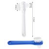 Patelai 6 Pack Denture Cleaning Brush Dual Head Portable Denture Toothbrush Hard Double Sided Multi-Layered Bristles False Teeth Toothbrush for Care Clean Clear Brace Mouth Guard(Blue White,Flat) view 2