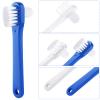 Patelai 6 Pack Denture Cleaning Brush Dual Head Portable Denture Toothbrush Hard Double Sided Multi-Layered Bristles False Teeth Toothbrush for Care Clean Clear Brace Mouth Guard(Blue White,Flat) view 3