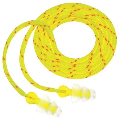 Aearo 26dB Reusable Flanged Shape Ear Plugs; Corded, Clear, Universal - P3001