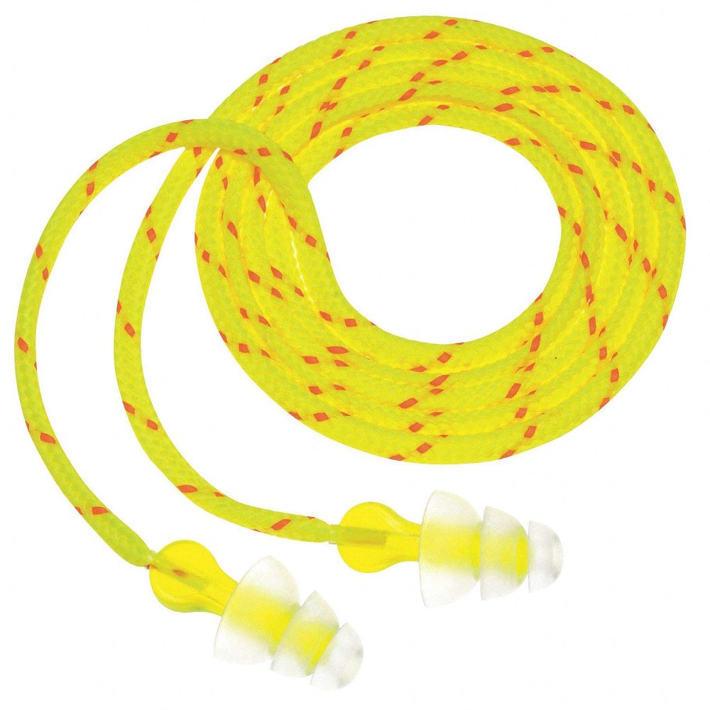Aearo 26dB Reusable Flanged Shape Ear Plugs; Corded, Clear, Universal - P3001