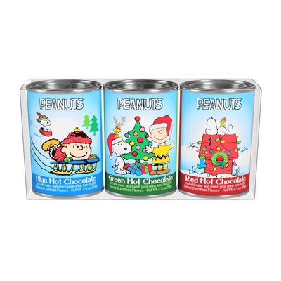 McSteven's Peanuts Colored Hot Chocolate - Set of Three 2.5 oz Festive Tins