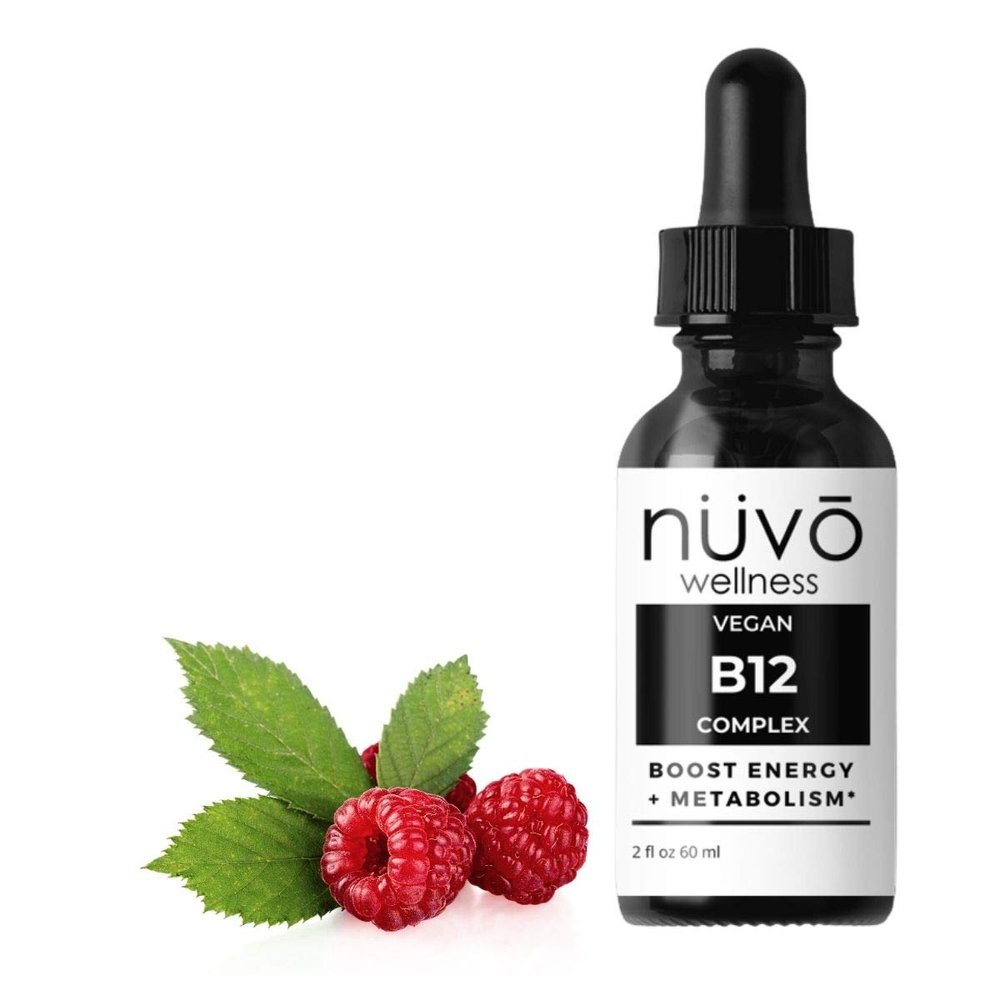 NUVO WELLNESS ESSENTIALS Vitamin B12 Sublingual Liquid Drops - Vegan Vitamins Sugar Free - Boost Energy and Metabolism Level - Sublingual Fast Absorption - Made in USA