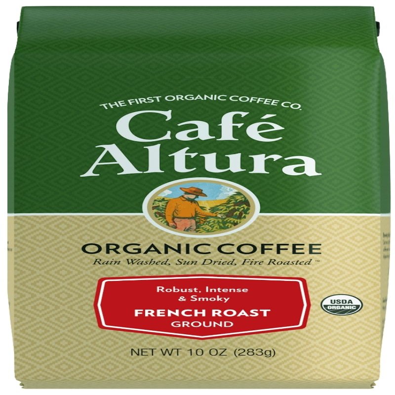 Caf Altura, French Roast, Organic, Ground Coffee, 10 oz. Bag