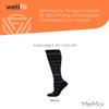 MeMoi Wellfit Women's Striped Nylon 15-20mmHg Graduated Compression Socks Black 10-13 view 3