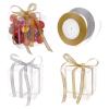 BENECREAT 30Pcs 3.5x3.5x3.5 Clear Plastic Favor Box with 2 Rolls 10mm Wide Gold and Silver Glitter Ribbons for Wedding Party Birthday Candy Choclate Presents view 1