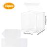 BENECREAT 30Pcs 3.5x3.5x3.5 Clear Plastic Favor Box with 2 Rolls 10mm Wide Gold and Silver Glitter Ribbons for Wedding Party Birthday Candy Choclate Presents view 2