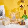 BENECREAT 30Pcs 3.5x3.5x3.5 Clear Plastic Favor Box with 2 Rolls 10mm Wide Gold and Silver Glitter Ribbons for Wedding Party Birthday Candy Choclate Presents view 3