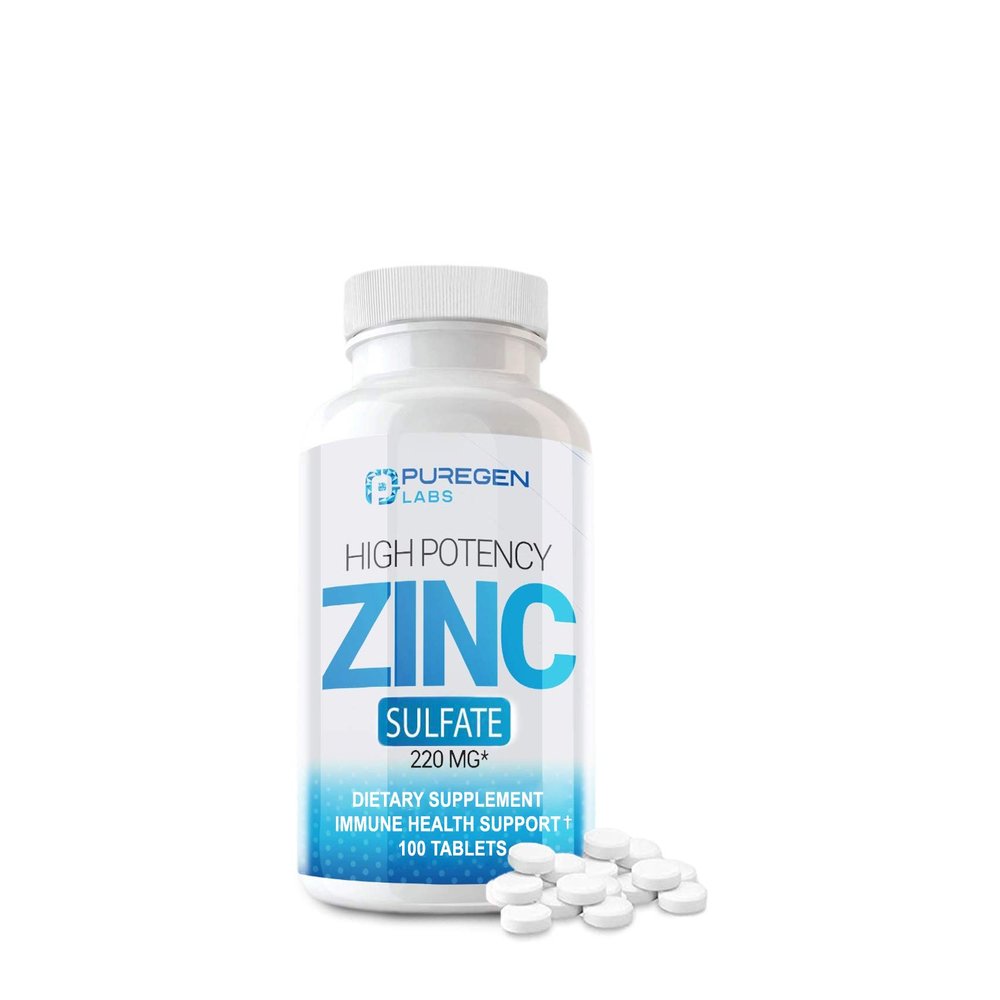 Zinc 220mg [High Potency] Supplement  Zinc Sulfate for Immune Support System 100 Tablets