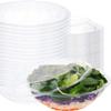 Nicole Fantini Salad Containers with Lids in Bulk Clear Plastic Disposable for a Fresh Airtight Seal, Portable Serving Bowl Set for Meal Prep & Preserve Freshness (100, 64 oz) view 3