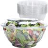 Nicole Fantini Salad Containers with Lids in Bulk Clear Plastic Disposable for a Fresh Airtight Seal, Portable Serving Bowl Set for Meal Prep & Preserve Freshness (50 PCS, 64 oz Salad Containers) view 2