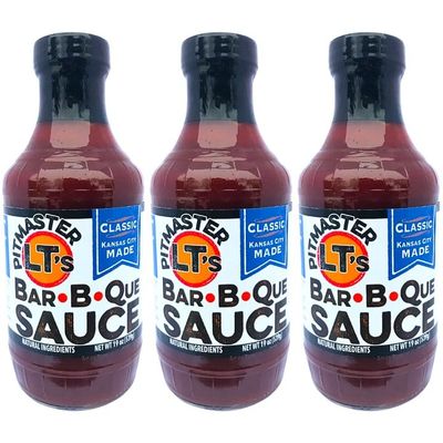 Pitmaster LT's Classic Kansas City Made BBQ Sauce | NO: High-Fructose Corn Syrup, Gluten, Preservatives | All-Natural, Smoky Sweet Craft Blend (3 x 19 oz)