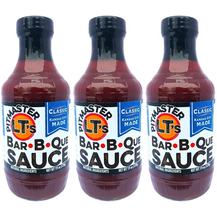 Pitmaster LT's Classic Kansas City Made BBQ Sauce | NO: High-Fructose Corn Syrup, Gluten, Preservatives | All-Natural, Smoky Sweet Craft Blend (3 x 19 oz)