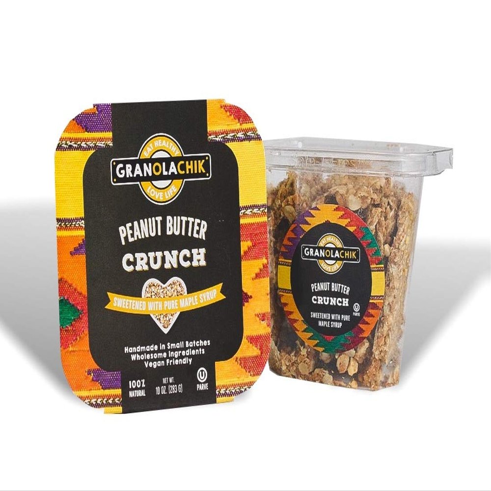 Granolachik Artisanal Granola Bark, Vegan, No Refined Sugars Maple Syrup Sweetened (Peanut Butter, Single)