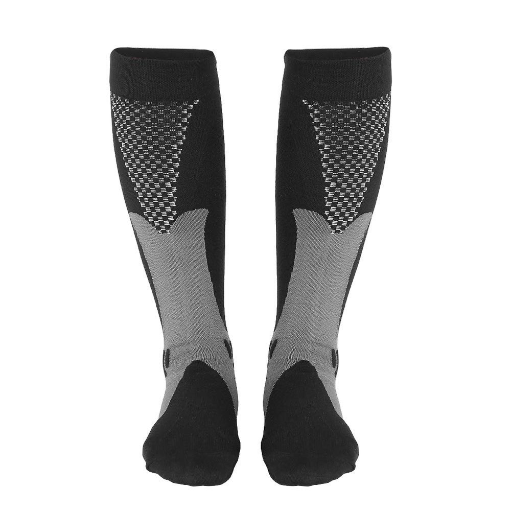 Durable Socks Great Flexibility Compression Stockings, Men Compression Socks, Breathable for Office Workers Athletes Runners(black, L/XL)