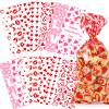 AREOK Valentines Day Candy Goody Bags, Valentine Goodie Bags, 133 Pcs - Valentines Cellophane Treat Bags, Clear Goodie Bags With Ties, Cellophane Cookie Bags, Valentines Day Gift Bags, 7 Designs view 1