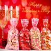 AREOK Valentines Day Candy Goody Bags, Valentine Goodie Bags, 133 Pcs - Valentines Cellophane Treat Bags, Clear Goodie Bags With Ties, Cellophane Cookie Bags, Valentines Day Gift Bags, 7 Designs view 2