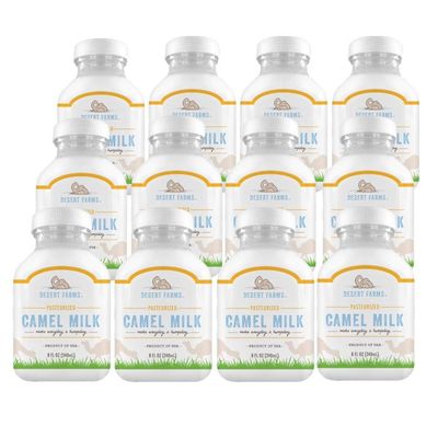 Desert Farms - Organic Fresh Frozen Camel Milk - Fresh Flavor with Health Benefits - Pure & Natural Grade A - Allergen Free Milk from Healthy Camels in Midwest - Made In The USA (12 Pack)
