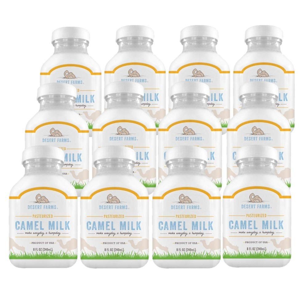 Desert Farms - Organic Fresh Frozen Camel Milk - Fresh Flavor with Health Benefits - Pure & Natural Grade A - Allergen Free Milk from Healthy Camels in Midwest - Made In The USA (12 Pack)