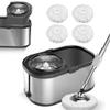 SWIFTIRON Spin Mop and Bucket with Wringer Set for Home,360 Mop and Bucket with Separate Clean and Dirty Water,Wet Dust Mop for Floor Cleaning with Extra Refills (Silver) view 1