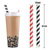 ALINK Paper Boba Straws, 4-Layer Heavy Duty, 12mm Extra Wide Biodegradable Striped Jumbo Smoothie Straws for Bubble Tea, Tapioca Pearls - Pack of 50 view 2