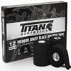 12 Pack Black Athletic Tape (45ft Rolls) - Athletes Trainers Injuries & First Aid - Premium Medical Sports Tape - Wrap & Support Ankles & Wrists - Easy Tear Design with Zinc Oxide & No Sticky Residue view 1