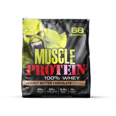 COLOSSAL LABS Muscle Protein Whey Powder [5 lbs/Pack of 1] Cold Filtered, 25g Pure Protein, 6.6g BCAAs (Packaging May Vary) (5 Pound (Pack of 1), Peanut Butter Chocolate)