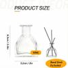ericotry 50ml Square Glass Diffuser Bottle, Clear Empty Container view 2