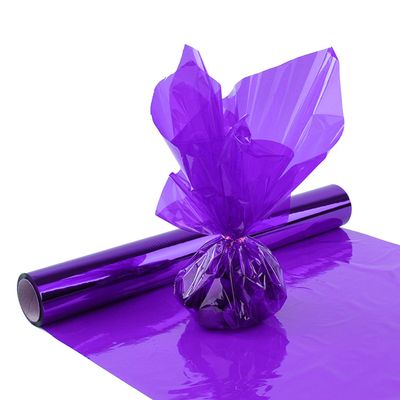Morepack Purple Cellophane Wrap Roll, Translucent Purple Cellophane Wrapping Paper, 16 Inches Width x 100 Ft Long Colored Cellophane Rolls for Gift Baskets, DIY Arts Crafts Decoration, and More